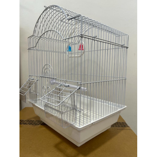 METAL BIRD CAGE A113 CM 28X38X21 - WHITE METAL BIRD CAGE A113 CM 28X38X21 - WHITE